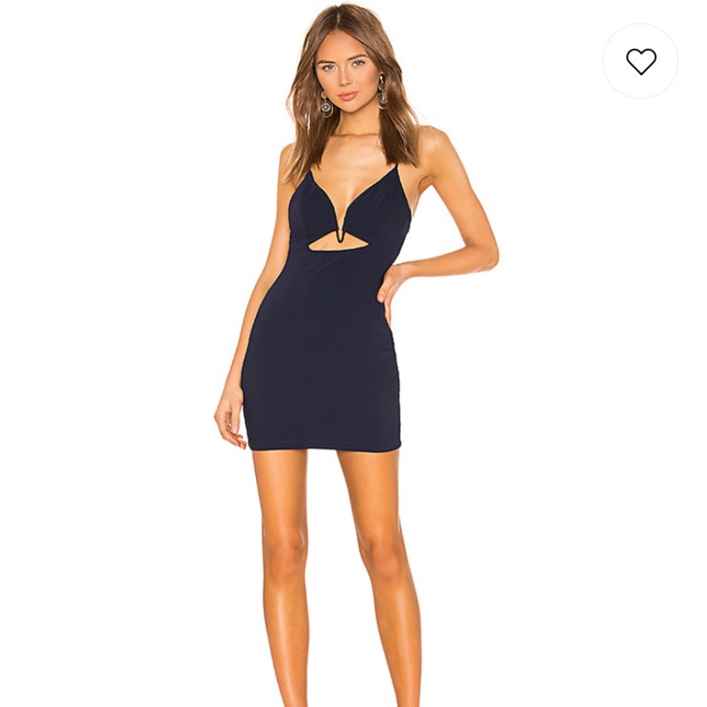 Navy V-Wire Mini Dress